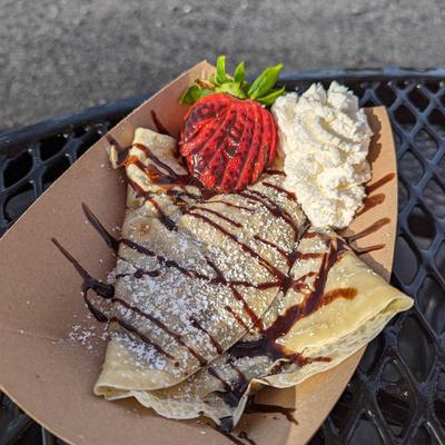 Nutella and strawberry crepes.