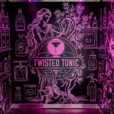 Bar's promotional graphic sign.