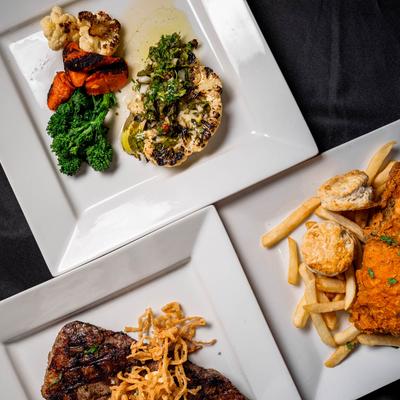 Multiple dish plates, top view