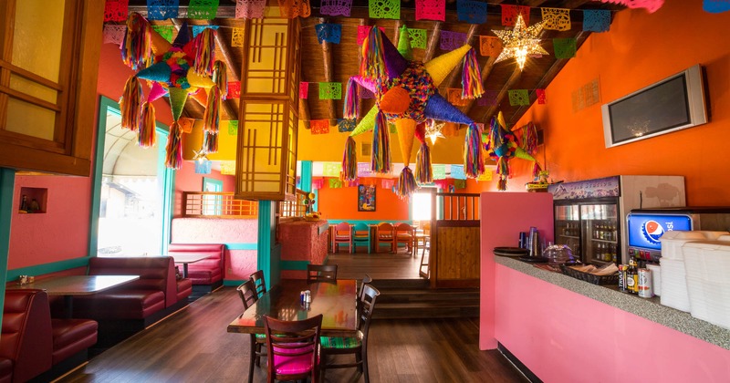 Colorful interior, seating area