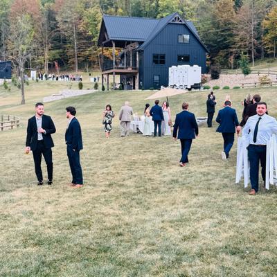 People in the grass field.