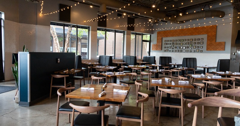 Interior, tables read for guests