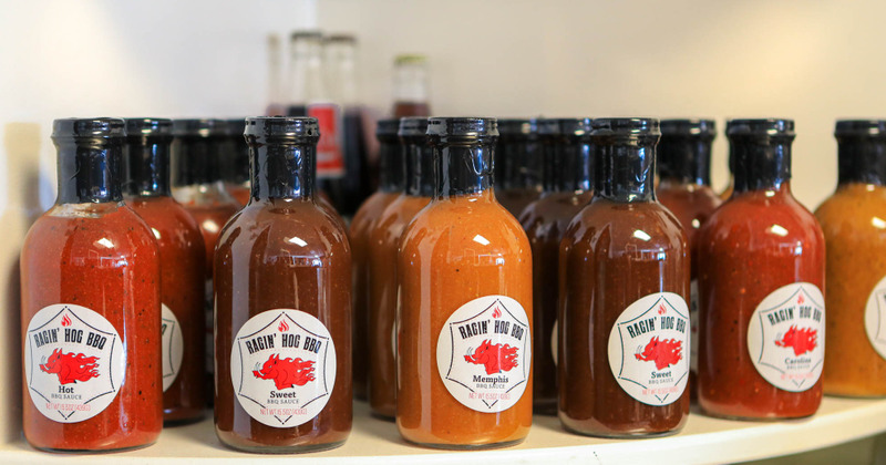 Bottles of BBQ sauces