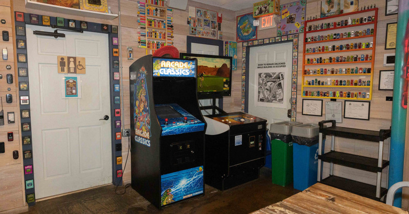 interior, game corner, arcade machine