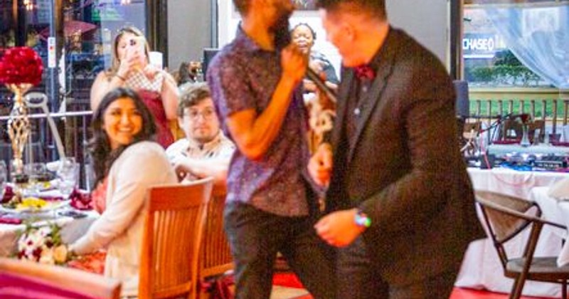 Customer dancing inside bar