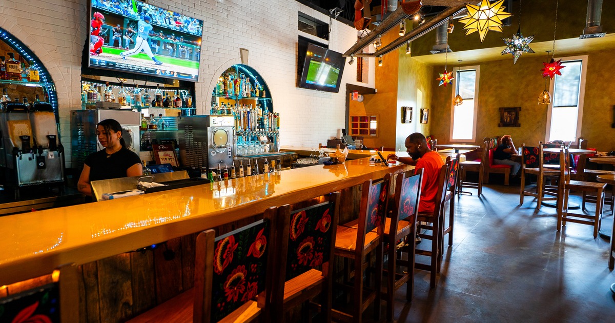 Interior, bar area, stools
