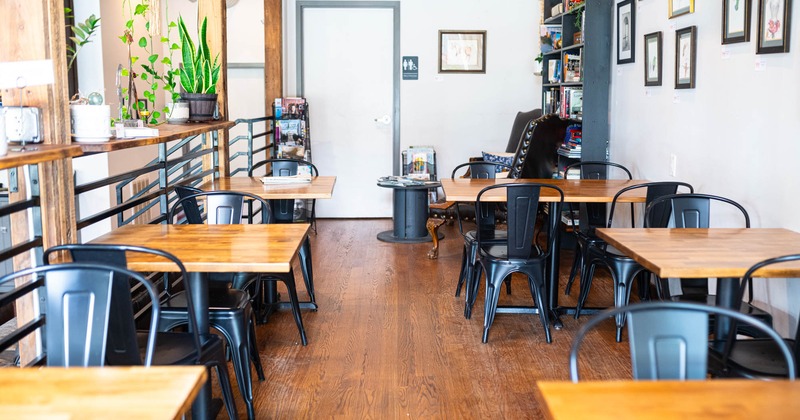 Interior, seating area, tables and chairs
