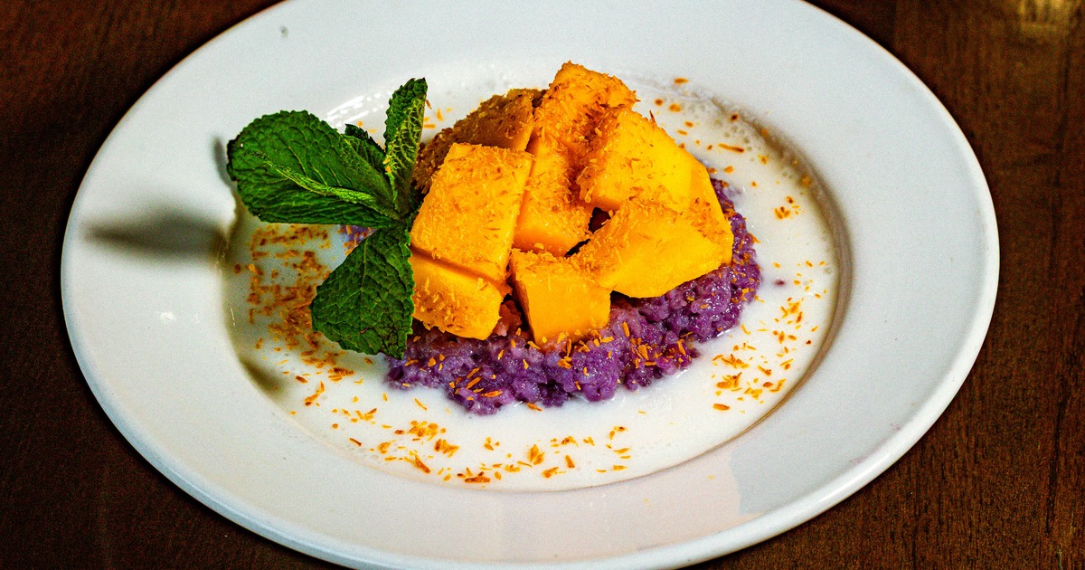 A served dessert