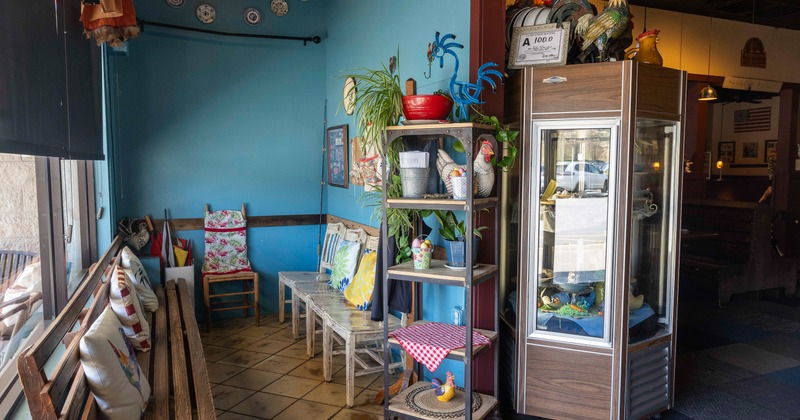 Seating corner, benches, chairs,