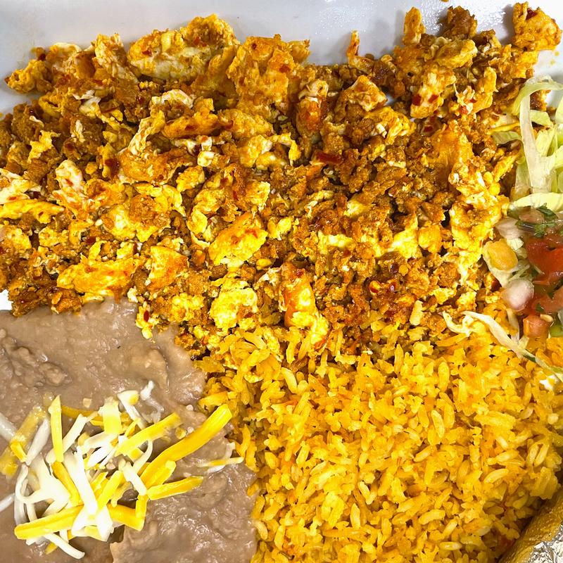 menu item 58 of 122, Huevos Con Chorizo