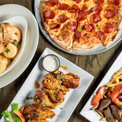 Various food on the table.