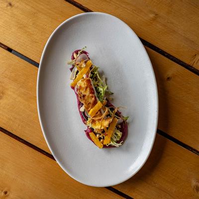 Almond-crusted baby beet salad.