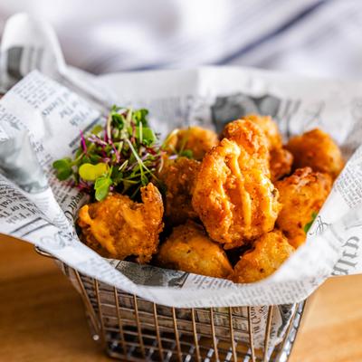 Firecracker shrimp, served.