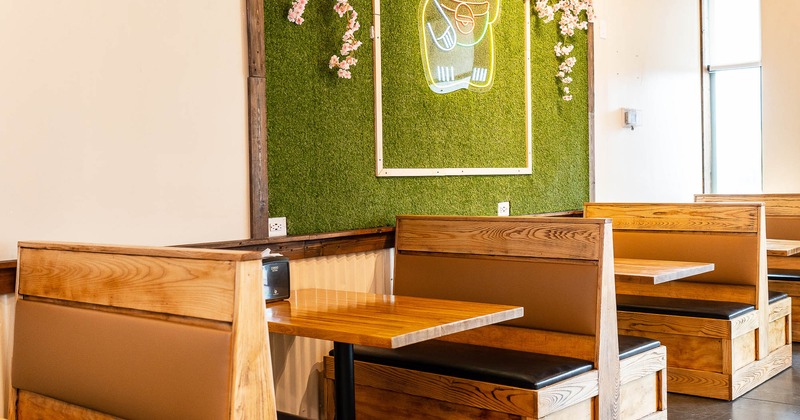 Interior, booths by the wall