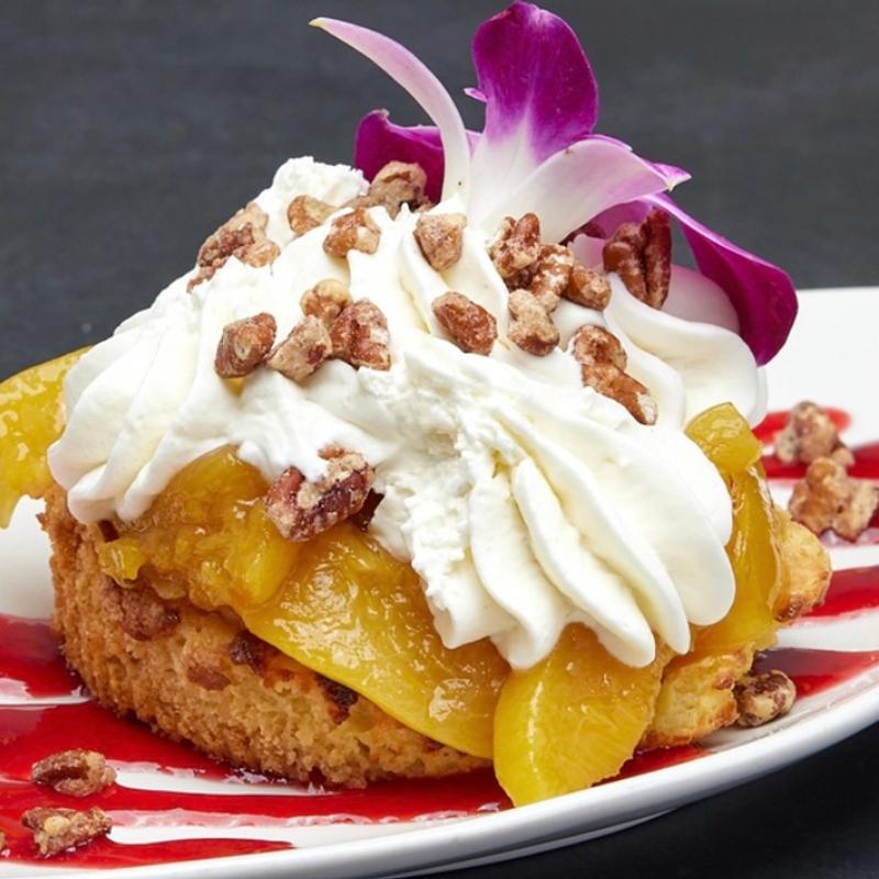 Peach Melba Brown Butter Cake photo