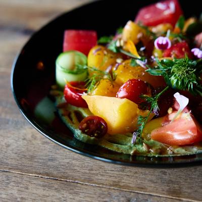 Tomato salad, closeup.