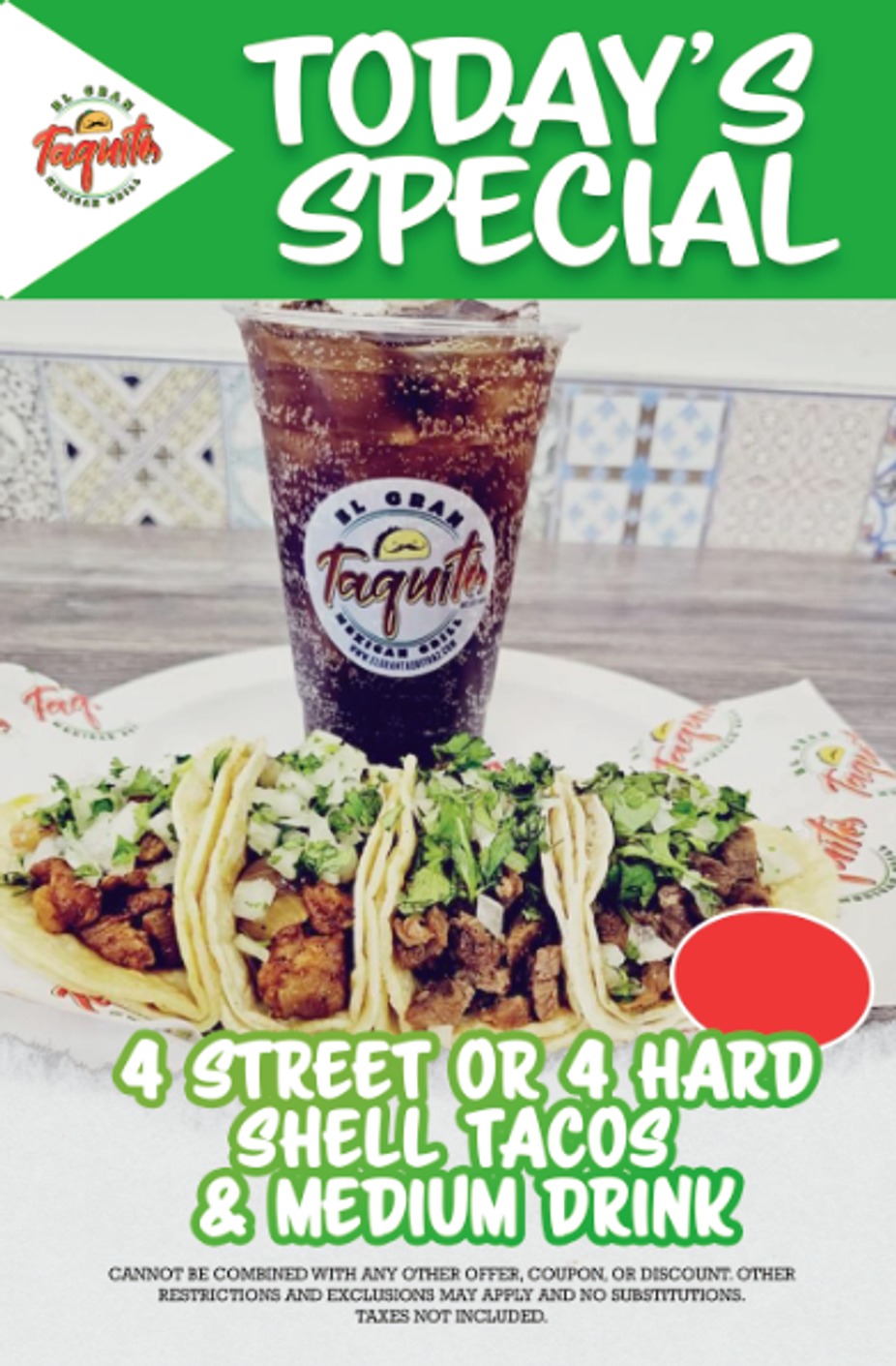 El Gran Taquito Mexican Grill all specials