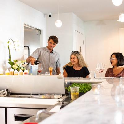 Customers at the bar