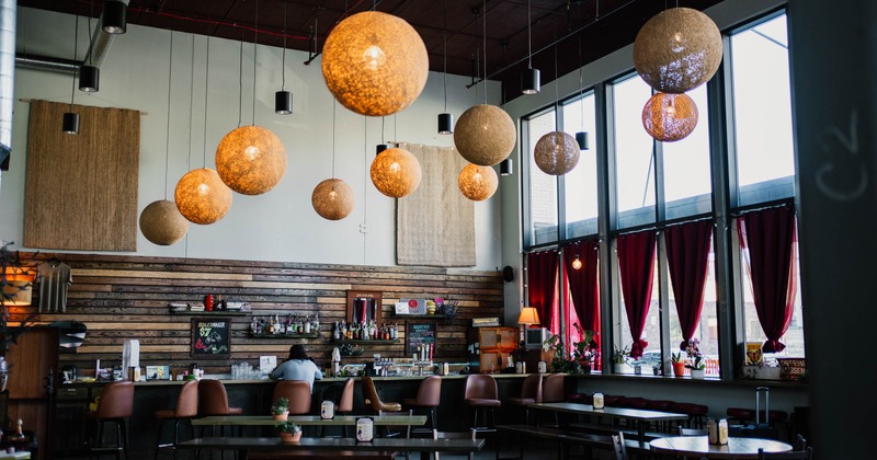 Cozy cafe with modern decor