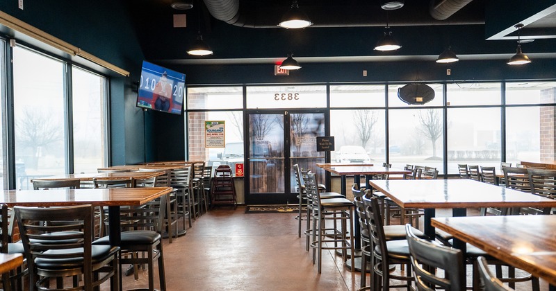 Sports bar interior seating area