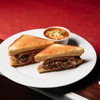 Texas stake sandwich on plate