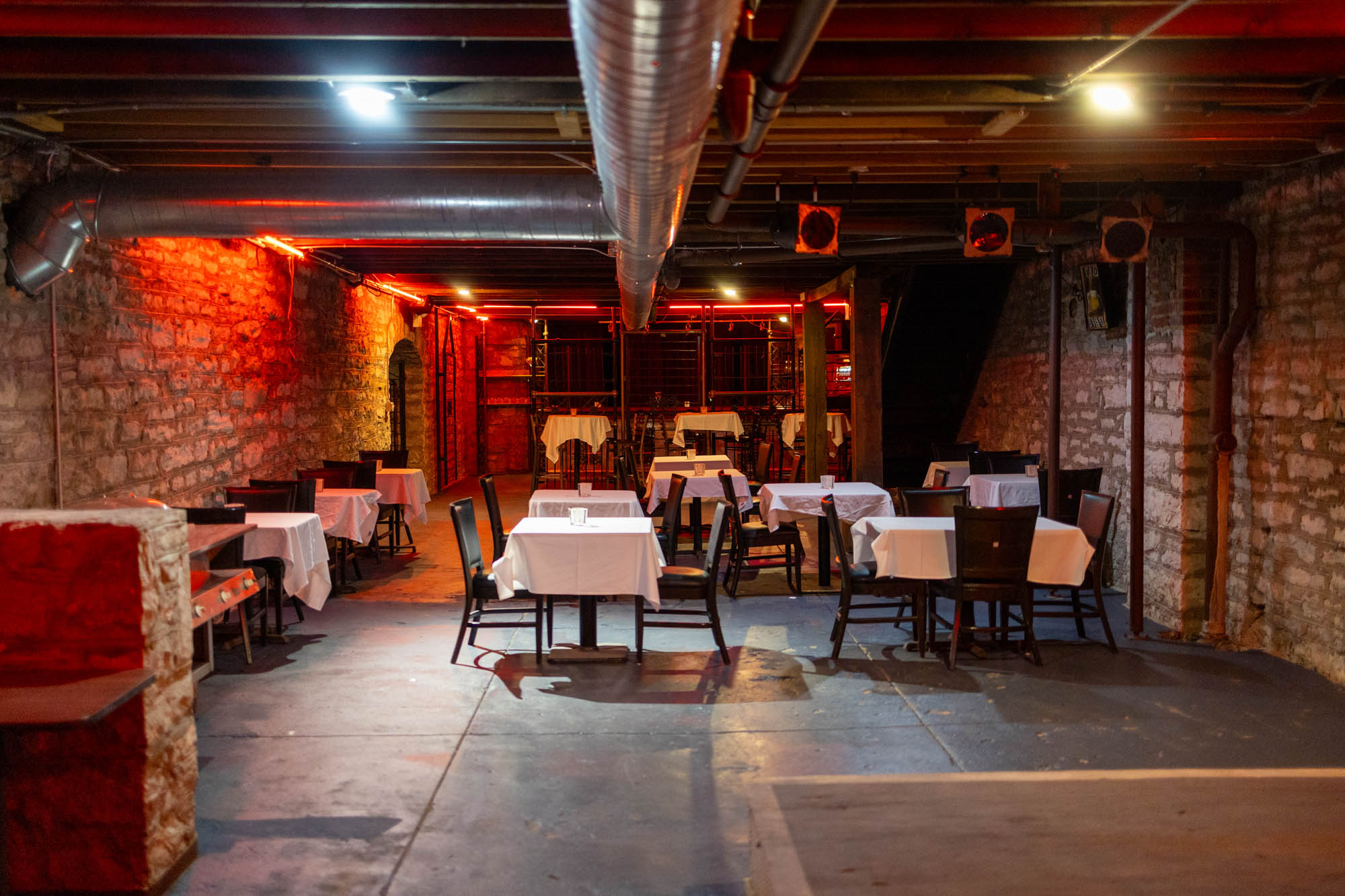 Interior, tables, chairs