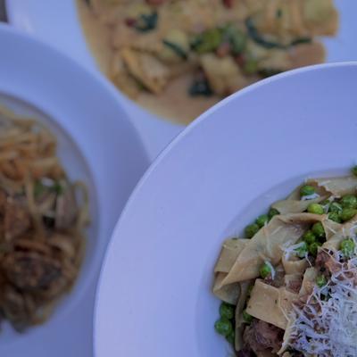 Pasta dishes.
