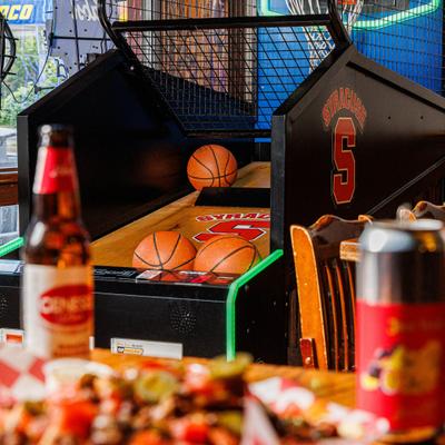 Electronic arcade basketball game.