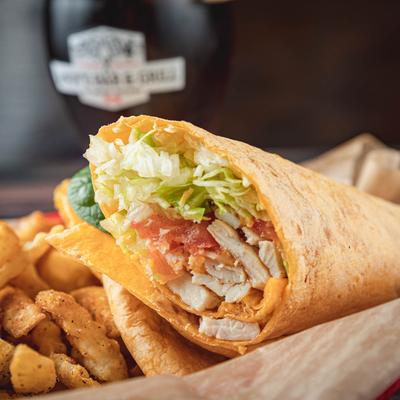 Chicken wrap and fries