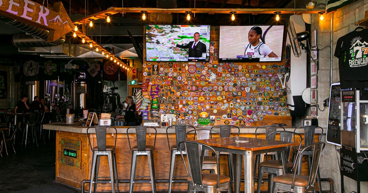 Interior space, bar and seating area