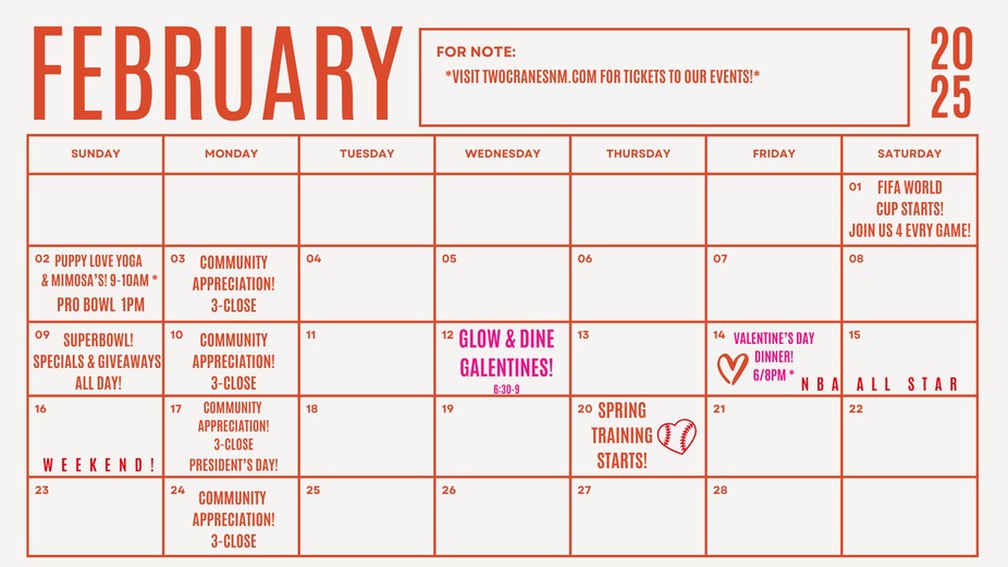 February Calendar event photo