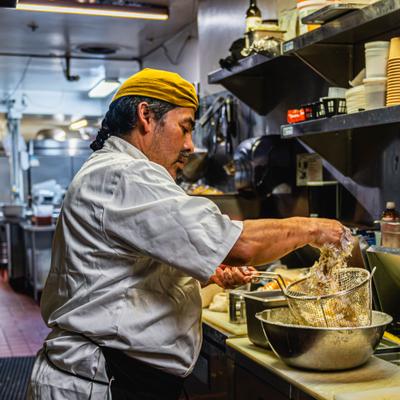 Chef Juanito is a master of the Kitchen.