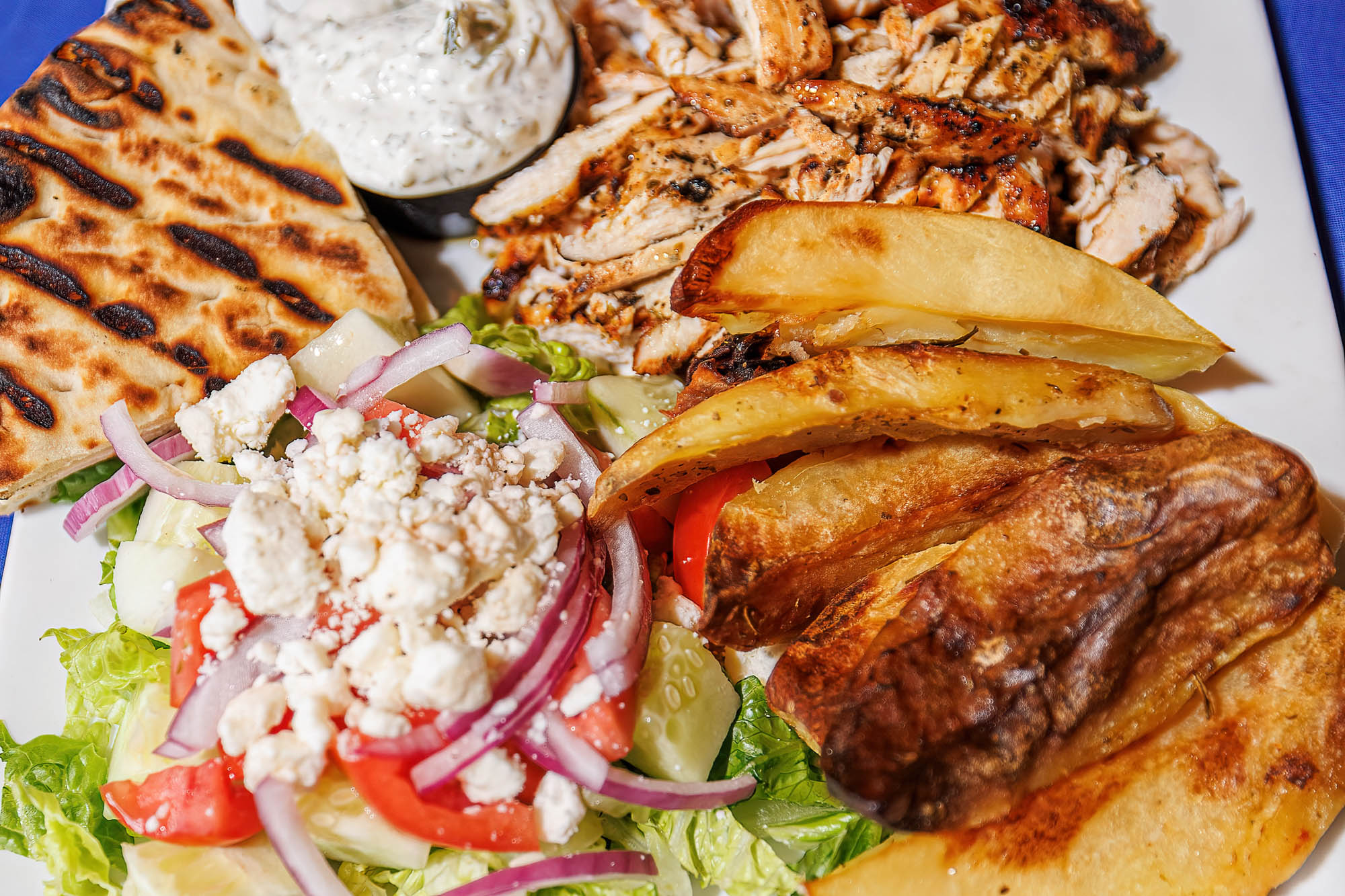 Gyro platter, closeup