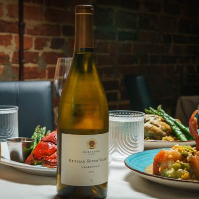 Bottle of white wine.