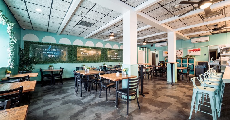 Interior, dining area, dining tables