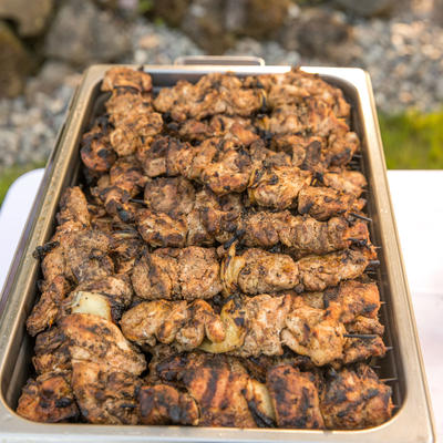 Grilled meat ready for service