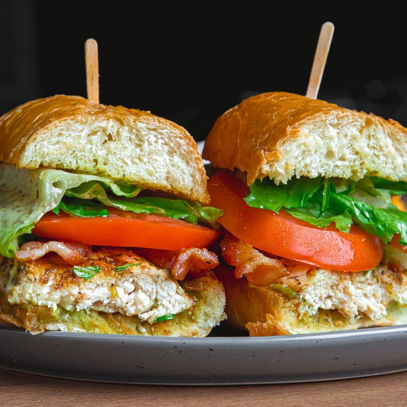 menu item 7 of 8, Grilled Chicken Sandwich W/ Fries or Side Salad