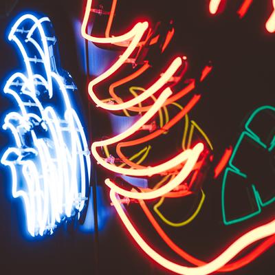 Neon lights, detail closeup