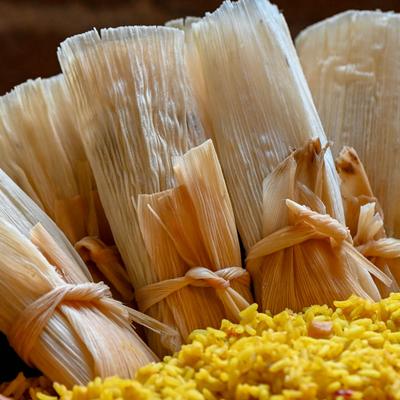 Tamales, close up.