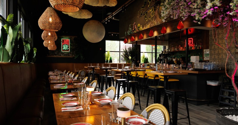 Seating area and bar