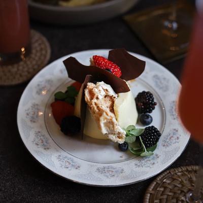 Sans Rival Panna Cotta.