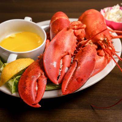 Lobsters with butter.
