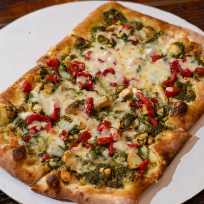 Pesto Chicken Flatbread.