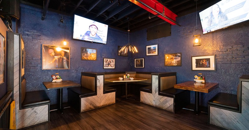 Interior, dining booths