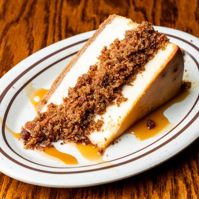 Cheesecake with bacon and brown sugar.
