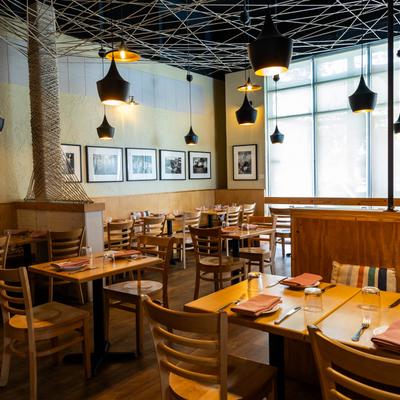 Interior, seating area.