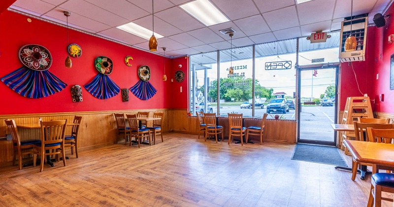 Interior, dining area ready for guests