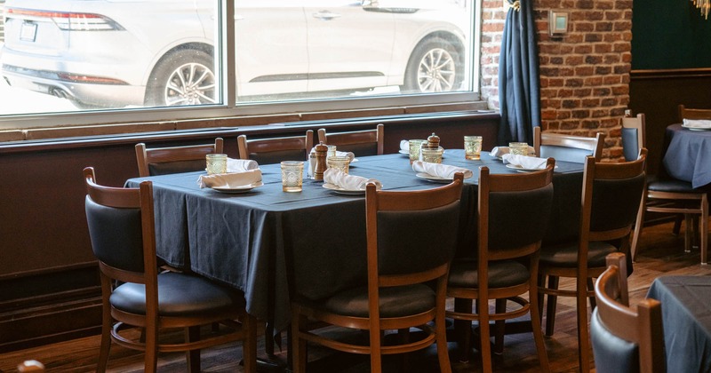 Interior, table set and ready for guests