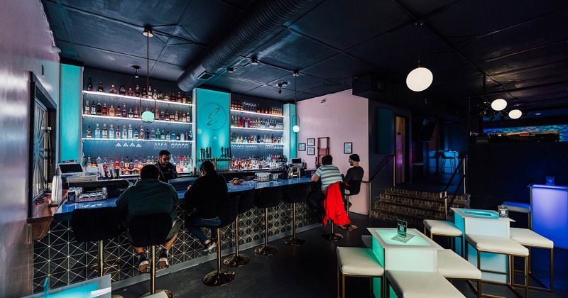 Night club interior, bar area