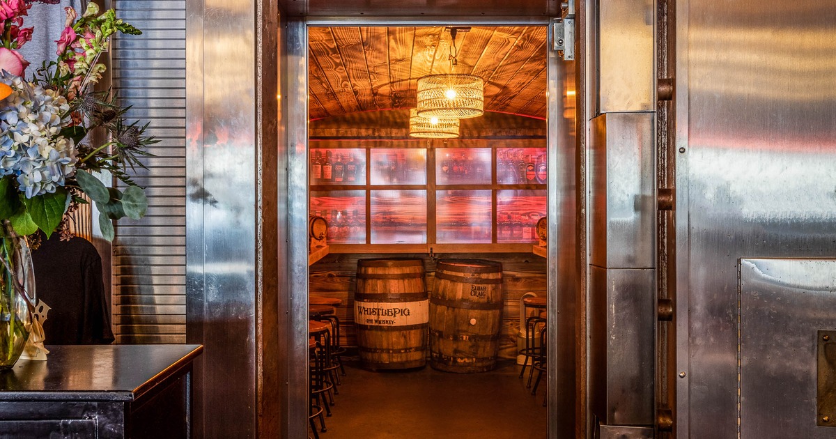 Restaurant whiskey room entrance
